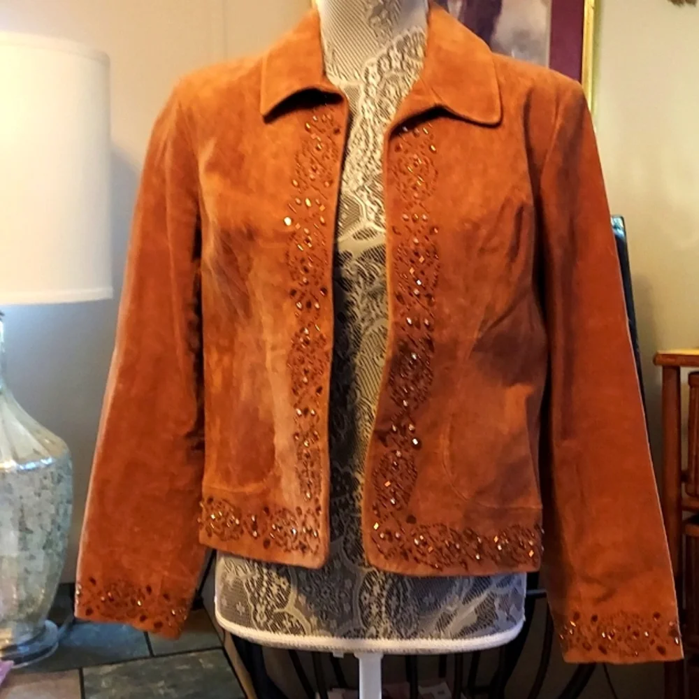 NWOT-Coldwater Creek-Leather Jacket-size PM - Picture 1 of 6